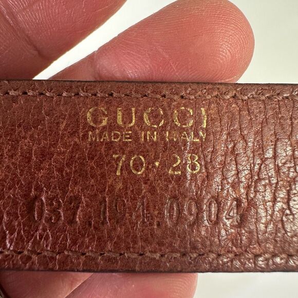 Gucci Bamboo Vintage Belt Brown Leather Size 70 28 - Picture 6 of 7